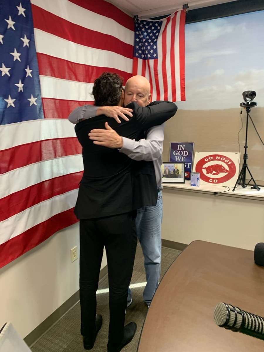 Enrico Omri Ravenna at The Dave Elswick Show studio, KARK iHeart Radio, Arkansas